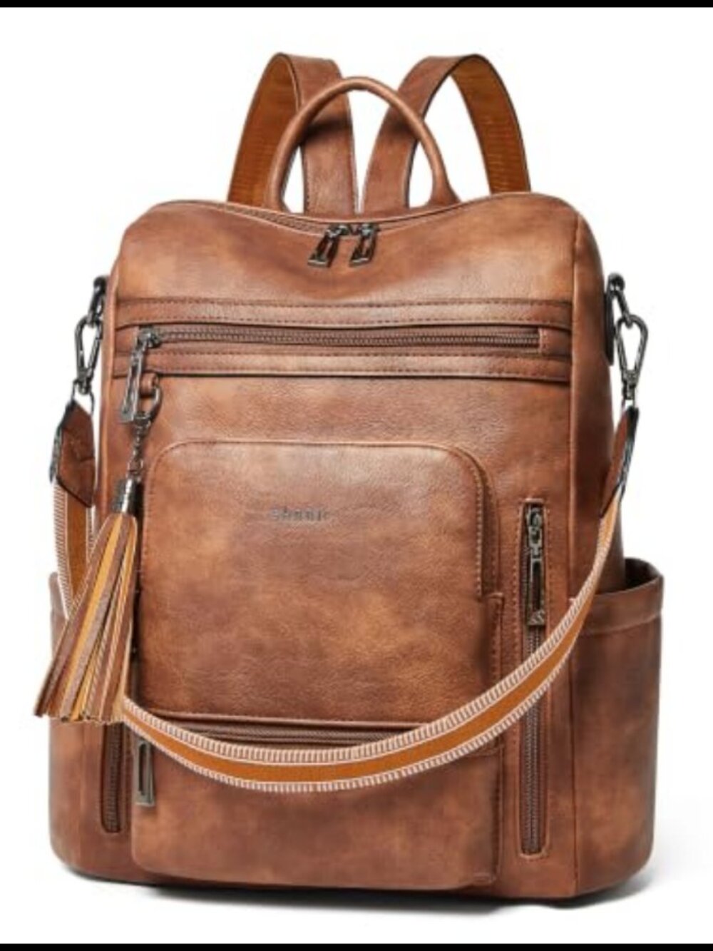 Vegan Leather Laptop Backpack Fits 15.6 inch Work Travel College